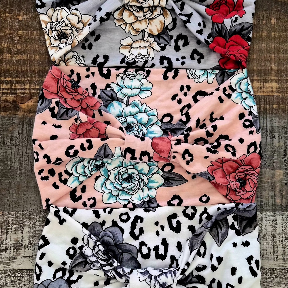 Set of 3 Vibrant Headband Hair Bands Floral ~ Soft and Flexible ~ Adult BNIP